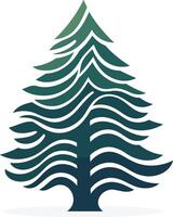 A pine tree with a wave pattern vector