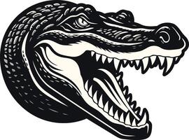 A crocodile head with its mouth open vector