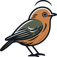 A cartoon bird with a beak and wings vector