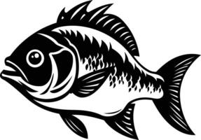 A fish with a black and white design vector