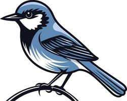 A blue bird sitting on a branch vector