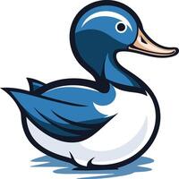 A blue and white duck with a long neck vector