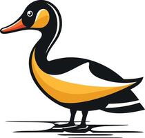 A duck with a black and yellow beak vector