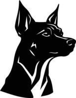 A black and white dog head silhouette on a white background vector