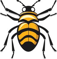 A black and yellow bug with a black and yellow body vector
