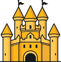 A castle with a tower and a gate vector