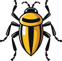 A bug with black and yellow stripes vector