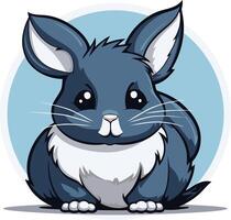 A cartoon rabbit with big ears and a blue background vector