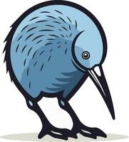A cartoon kiwi bird with a long beak vector