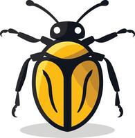 A bug with black and yellow stripes on its back vector