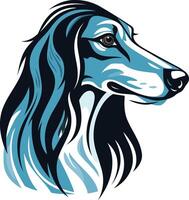 The head of a blue dog with long hair vector