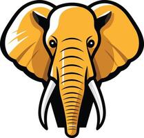 An elephant head with tusks on a white background vector