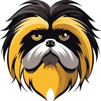 A dog head with a black and yellow fur vector