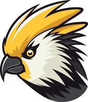 A yellow and black eagle head with a black beak vector