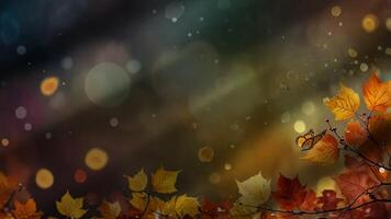 A serene autumn park path, lined with trees and covered in fallen leaves, creating a peaceful, seasonal atmosphere video