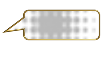 3D chat bubble with golden edge rendering for online live chat design element png