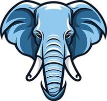 An elephant head with tusks on a white background vector