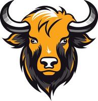 The head of a buffalo is shown on a white background vector