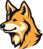 The head of a dog is shown on a white background vector