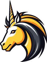 The head of an unicorn with a long mane vector
