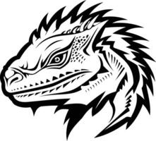 An iguana head with spikes on it vector