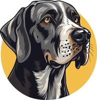 The dog is in the center of the circle vector