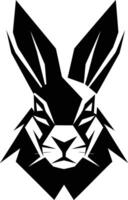 A black and white rabbit head with a large head vector