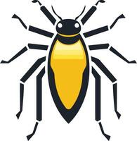 A black and yellow bug with a yellow head vector