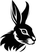 A black and white rabbit head on a white background vector