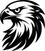 An eagle head with a black and white background vector