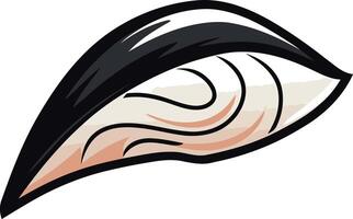 A cartoon shell with a black and white design vector