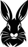 A black and white rabbit head on a white background vector