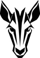 A black and white zebra head with a black outline vector