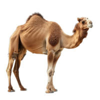 Camel standing isolated on transparent background cutout png