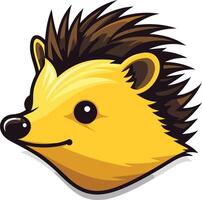 A cartoon hedgehog head with a long mohawk vector