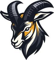 The head of a goat with horns vector