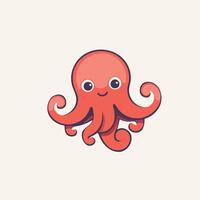 An octopus with a big smile on its face vector