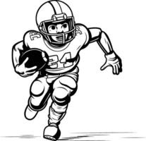 A cartoon football player running with the ball vector