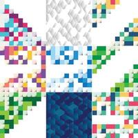 A set of colorful geometric patterns vector