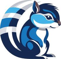A blue squirrel with a white and blue striped tail vector
