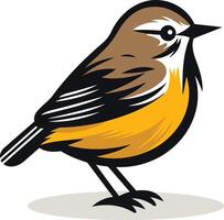 A bird with a black and yellow beak vector