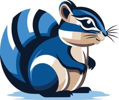 A cartoon blue and white squirrel vector