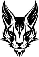 A cat head with long ears and a long tail vector