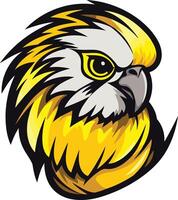 The head of an eagle is shown in a cartoon style vector