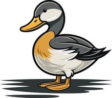 A cartoon duck standing on a white background vector