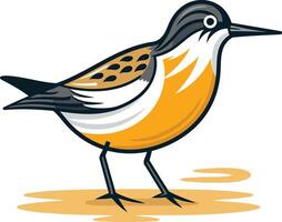 A bird with a black and white head and a yellow beak vector