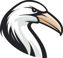 The head of a white pelican is shown on a white background vector