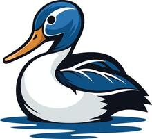 A duck with a long beak and a blue body vector