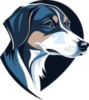 A dog head in the shape of a heart vector