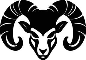 A ram head with horns on a white background vector